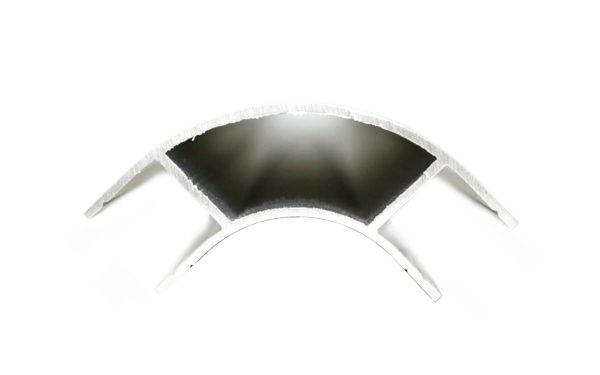 Aluminium Corner Profile Silver Large Radius