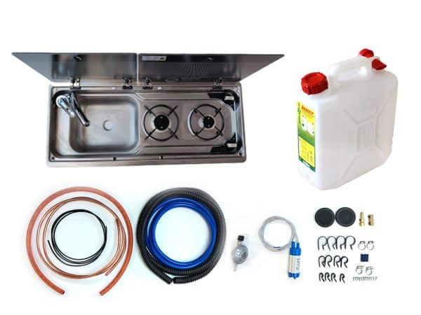 Dometic/SMEV 9722 Hob & Sink with Full Standard Installation Kit & Water Container