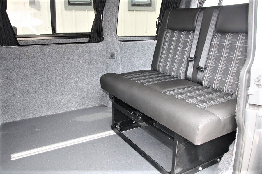 Glidemotion Sliding Rail System with Upholstered YoYo Seat Clearcut Conversions