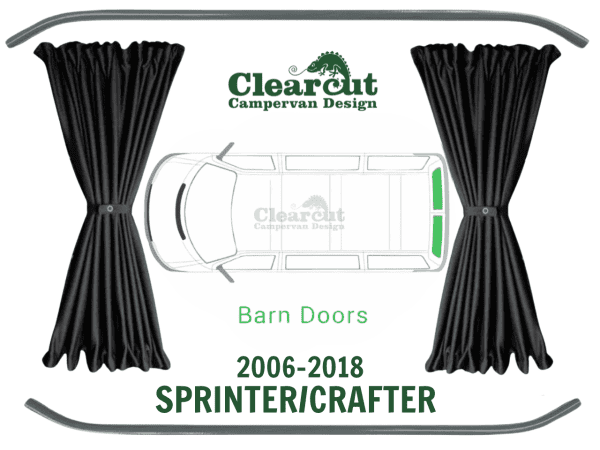 Sprinter/Crafter 2006-2018 - Barn Door - Black Out Curtains